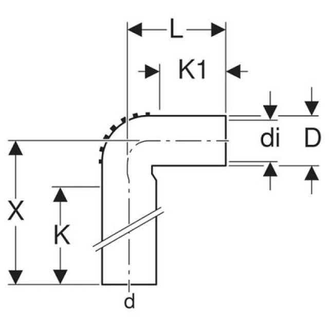SILENT COUDE RACCORD AU MODULE
305.907 LAV/URIN/BIDET 56/46MM