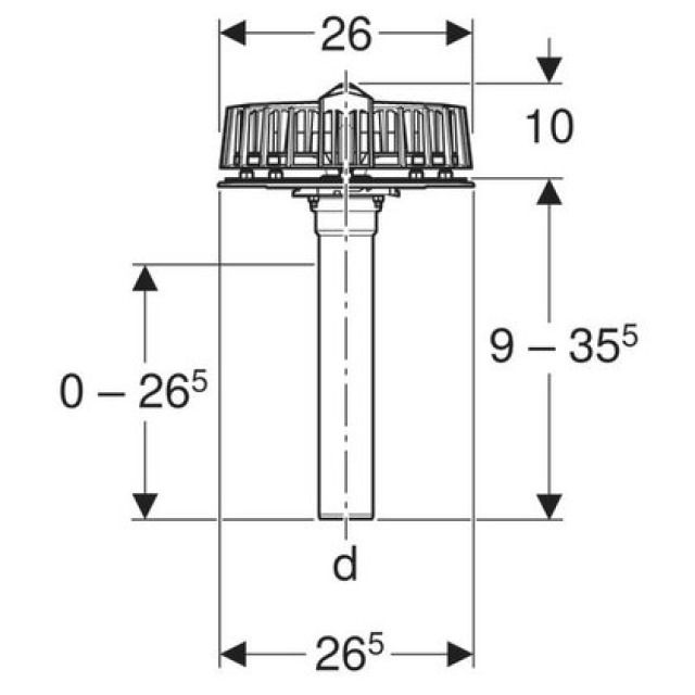 PLUVIA Naiss. d'eaux pluviales
359.112       56 MM
avec bride, pour chéneaux