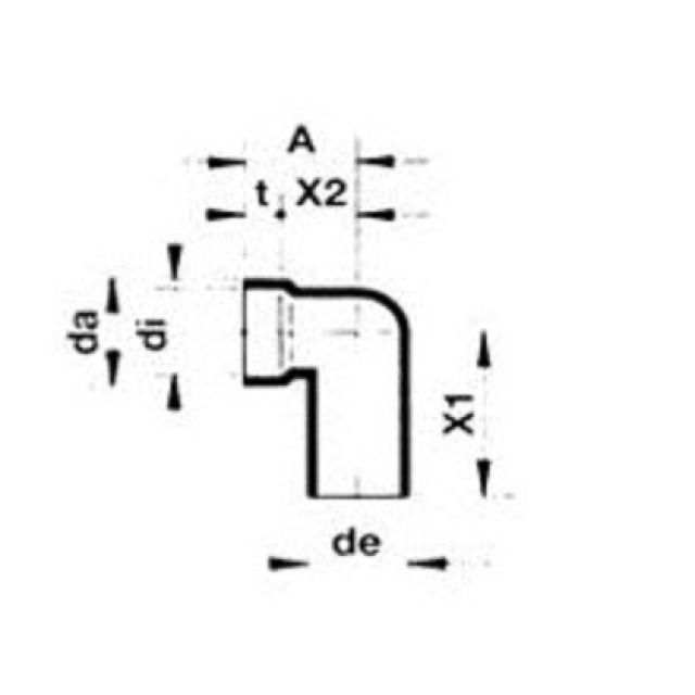 WAVIN BOGEN 90° F.WASCHT.SIFON
NR.923.636               56 MM