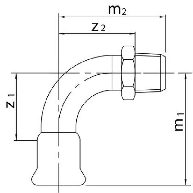 PROFITEC PRESSINOX-FIG. 39
COUDE DE TRANSITION 90° AVEC
FILETAGE M, 3/4"-18 MM