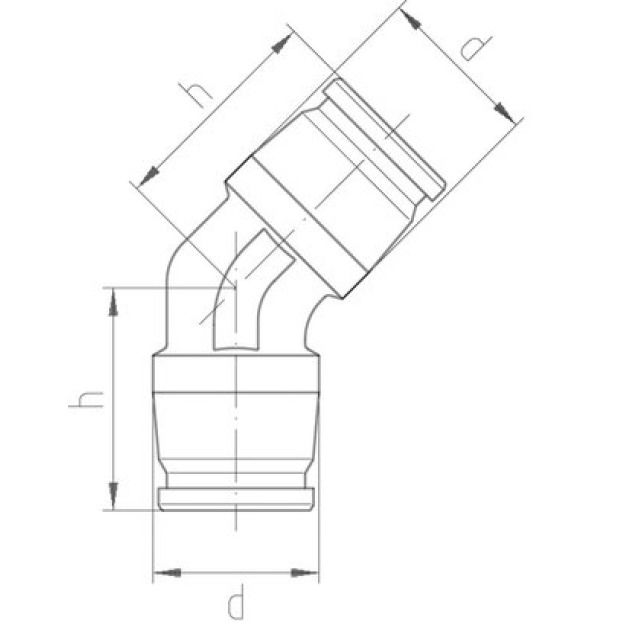 COUDE  45°  25/32 IFIT 4591
ART. N° 762.101.180