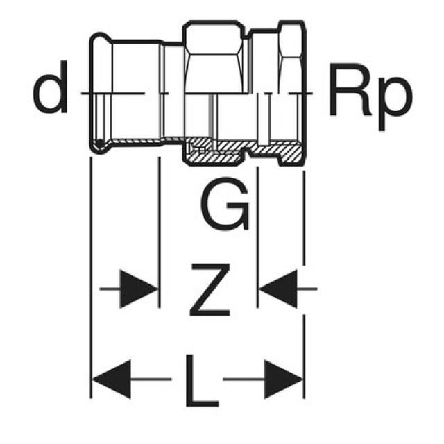 RACC.UNION MAPRESS INOX
A/FILETAGE INT.3/4"-15MM
35301