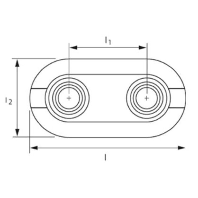 DOPPELROSETTE 14-20 WEISS
AUS POLYPROPYLEN
STICHMASS 50MM
