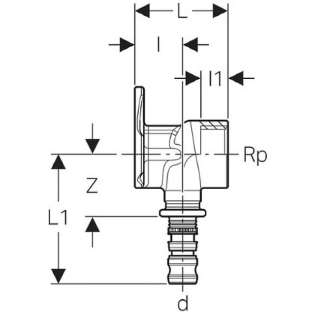 EQUERRE DE RACC. MEPLA
N° 602.293.00.5   90°   20-1/2