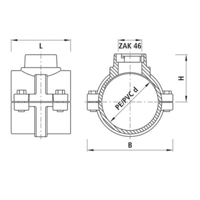 PLOT DE PRISE HAKU/ZAK Ø 160
PN16 FIG. 5252 ART. 5252.160.046.