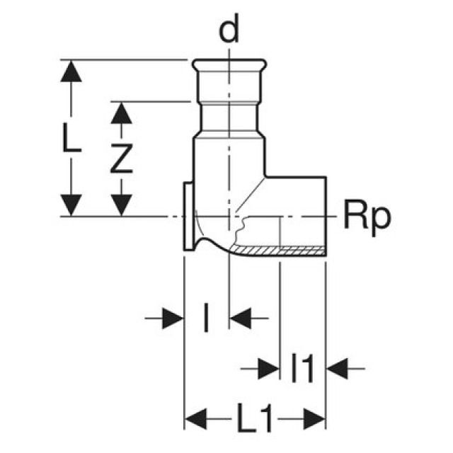 MPF-G DECKENWINKEL IG 90°
34137             1/2" - 18 MM