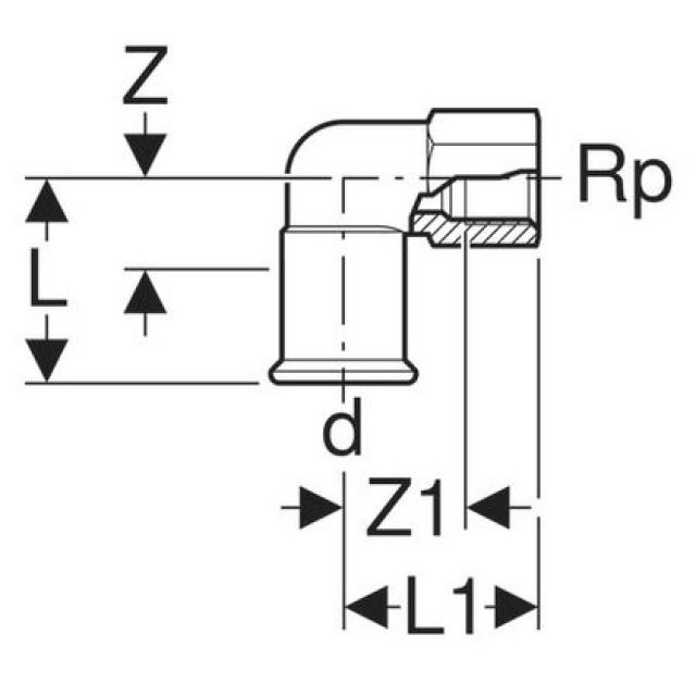 MPF UEBERGANGSWINKEL IG 90°
21662               1" - 28 MM