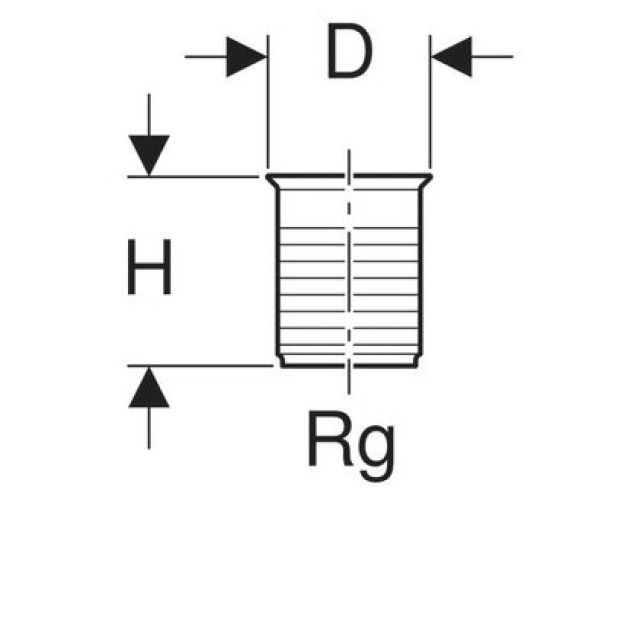GEBERIT SOUPAPE ECOUL FIL ROND
352.330 GRIS SILEX 60MM X 1/8"