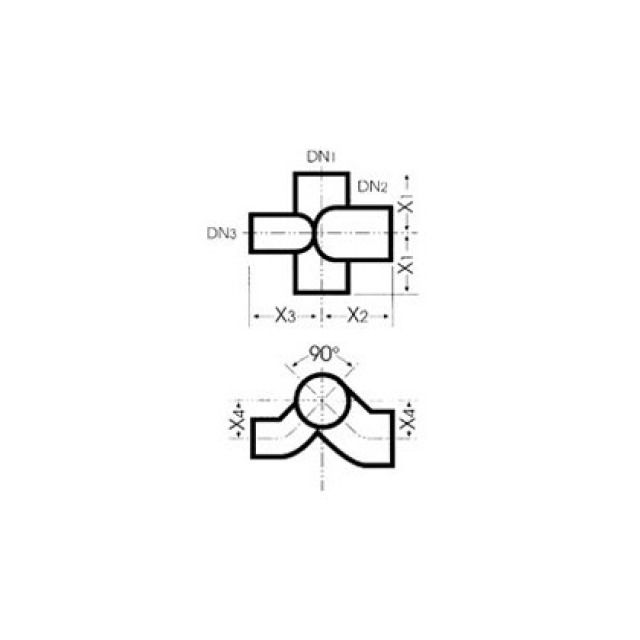 D-ABLAUFGUSS KOMBIABZWEIG 90°
665924      NW 100 / 100 / 100
