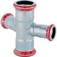 Raccord en croix 30° réduit Mapress acier carbone