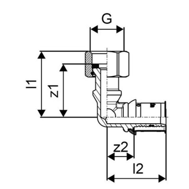 GF Uponor S-Press
coude 90° écrou libre 20-G3/4"SN