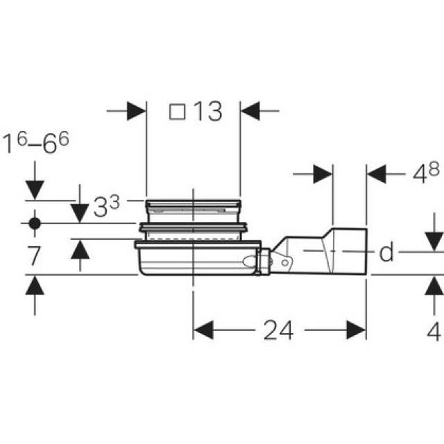 GEBERIT-BODENWASSEREINLAUF
388.030 VARINO  50/63 MM
HORIZONTAL