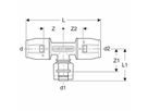 Geberit PushFit Té intermédiaire avec MasterFix, passage