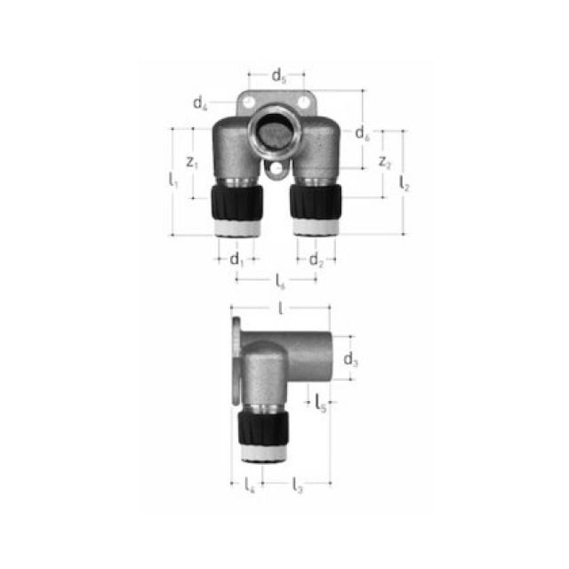 MT-ARMATURENANSCHLUSS DOPP.
4611.170     1/2" -20-20-50 MM