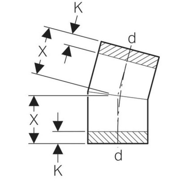 GEBERIT PE-HD COUDE A SEGM 15°
372.015                 315 MM