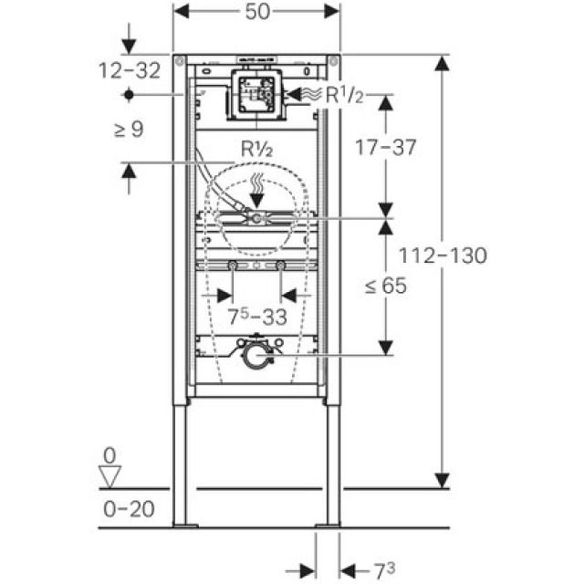 DUOFIX-URINAL-ELEMENT UNIV.
111.677  TYP 112/130
FUER SPRUEHKOPF