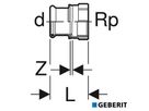 Geberit Mapress Therm, raccord avec filetage intérieur