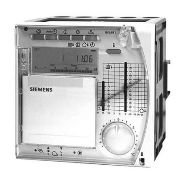 HEIZUNGSREGLER FÜR 1 HEIZKREIS
BW UND SOLAR RVL481
BETRIEBSSPANNUNG AC 230 V
FREQUENZ 50 HZ
LEISTUNGSAUFNAHME 9 VA
RELAIS SCHALTSPA. AC24...230V - RELAIS SCHALTSTROM 2A