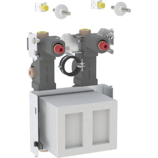 Geberit GIS-JRG set pour lavabo
pour robinetterie monobloc
2 unités p. compteur d_eau comp.
robinet d_arrêt encastré
JRG LegioStop®
avec 2 tés de raccordement - y compris 2 clips de fixation M10
2 tiges filetées M10
matériel de fixation