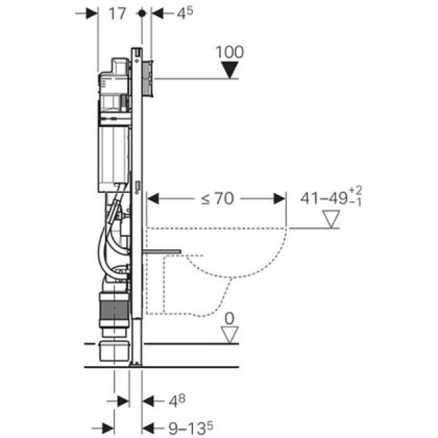 DUOFIX élément pourWC suspendu
poignée d'appui et de maintien
largeur 88 CM, 111.904