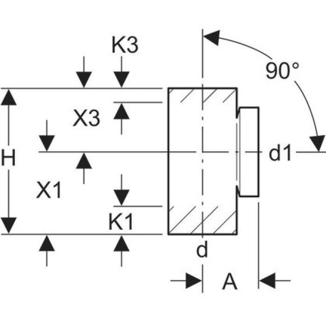 GEBERIT PE OUVERTURE NETT. 90°
368.451                 125 MM