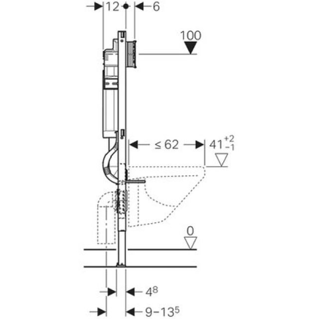 DUOFIX ELEMENT POUR WC SUSPENDU 112 CM
111.309  AVEC CHASSE D'EAU A ENCASTRER