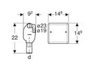 Geberit, Siphon encastré pour appareils, avec un raccord et plaque de recouvrement