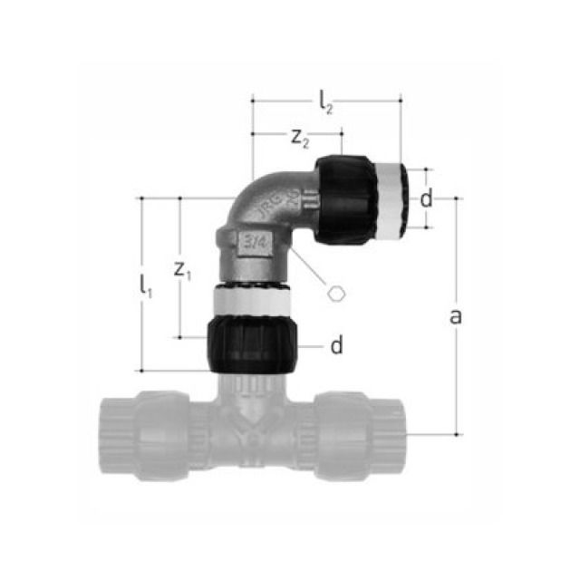 MT WINKEL 90° MIT LOSER MUTTER
4670.240                 40 MM