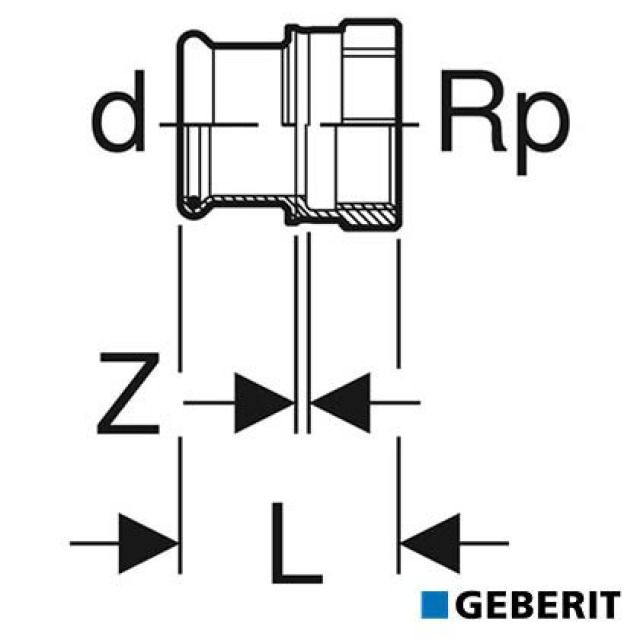 Geberit Mapress Therm
Racc. a/ filetage intérieur
d=15, Rp=3/4"