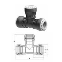 Plasson Serie 1, emboîter- Pièce en T 90° 1004