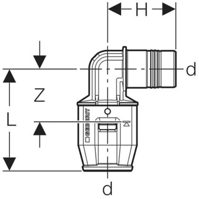 PUSHFIT WINKEL 90° M.STECKENDE
651.273         20 MM