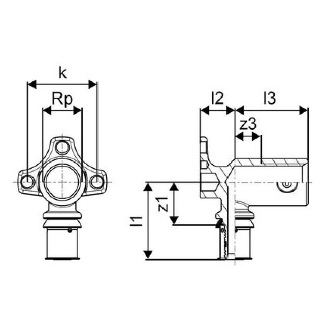GF Uponor S-Press
applique femelle XL 20-Rp1/2"FT