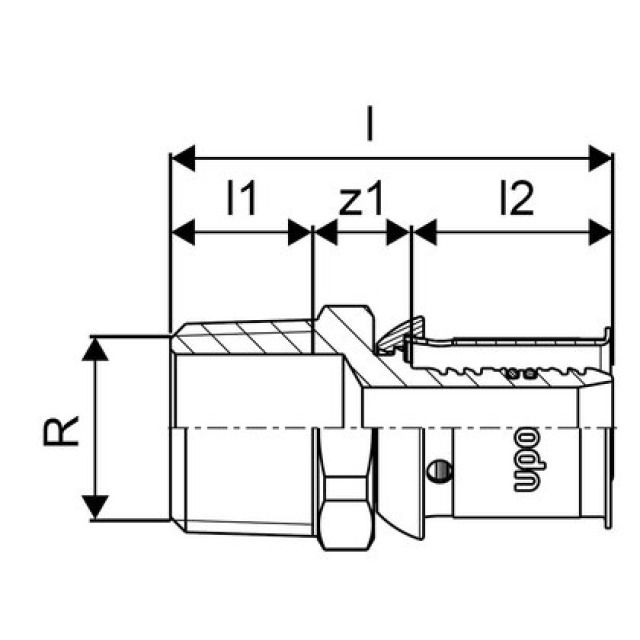 GF Uponor S-Press
raccord mâle 20-R1"MT