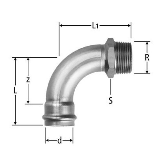 COUDE OPTIPRESS INOX 90°
15 X 1/2  80005.22