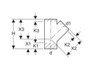 Geberit PE-HD, Embranchement 45°