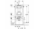 Elément Geberit Duofix pour construction massive, pour WC suspendu, 112 cm, avec chasse d'eau à encastrer Sigma 12 cm