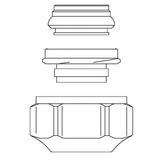 KLEMMRINGVERSCHRAUBUNG 15 MM
WEICHDICHTEND FÜR KUPFER- UND
EDELSTAHLROHRE ODER VERZINKTE
STAHLROHRE MM