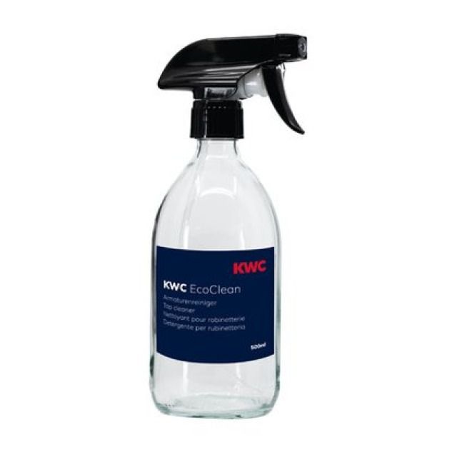 Nettoyant pour robinetterie
KWC Eco Clean
1 bouteille et 1 tab - Flasche aus Medizinalglas
Lieferumfang: 1 Flasche und
1 Tab