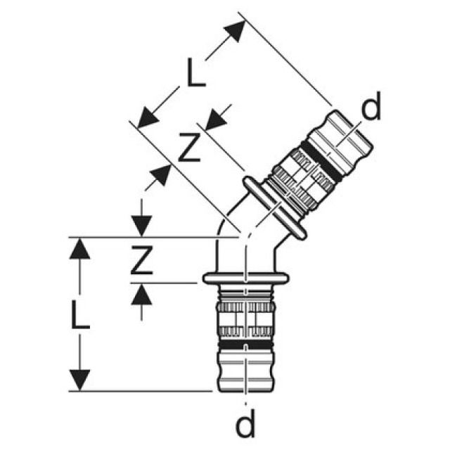 COUDE MEPLA  45°  D. 63
N° 627.245.00.5