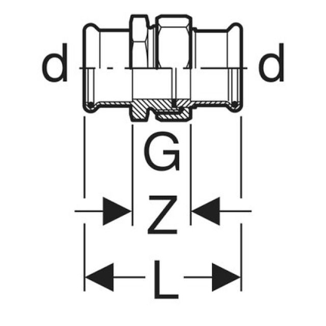 MPF-S DURCHGANGSV.M.2 PRESSMU.
35322 MU. ROTG.          22 MM