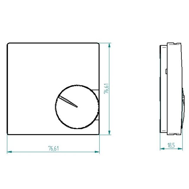 Eberle RTR-S 6721
Raumregler AP 5-30°C 230V
extra flach, RAL 9010