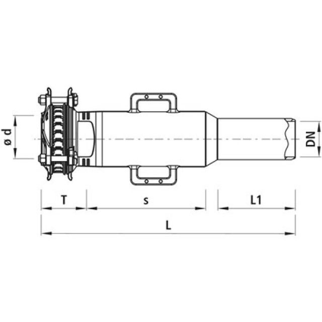 HAWLE MANCHON COULISSANT AVEC
MANCH SYNOFLEX 5370 PN16
DN200  198-230MM