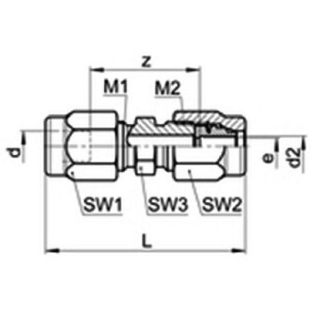 SERTO-GERADE VERSCHRAUBUNG
SO 41021                 22 MM