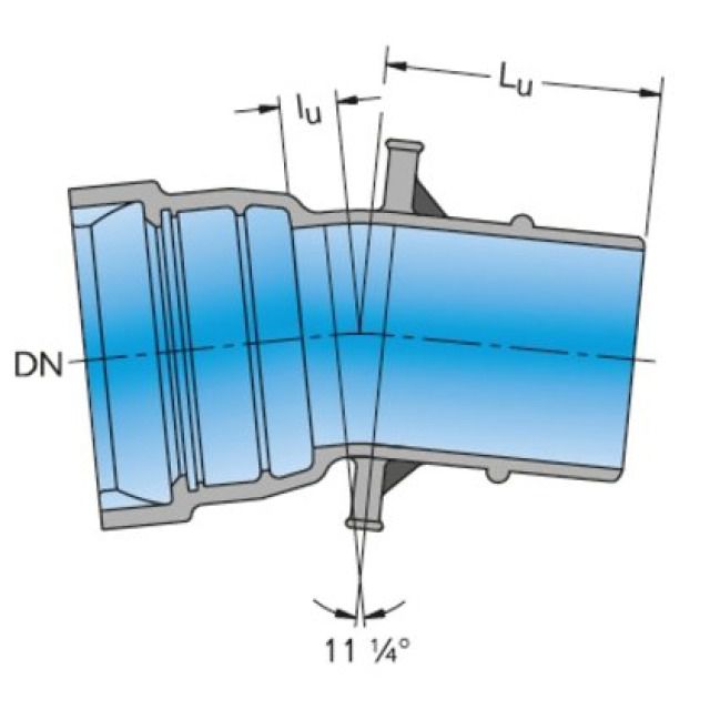 DUKTUS-COUDE AVEC 1 MANCHON BLS
TYP MK      11° VRS-T   DN 100
F0100.000.1705
