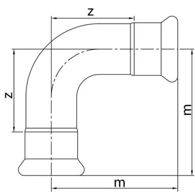 PROFITEC PRESSINOX - FIG. 3
COUDE 90° 168.3 MM