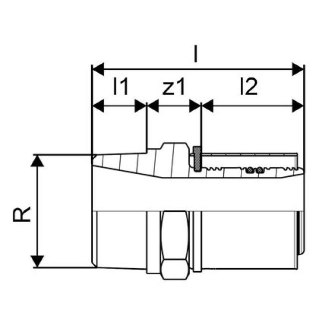 GF Uponor S-Press
raccord mâle 63-R2"MT