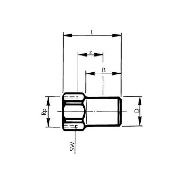BOUCHONS  FEMELLE LONG   3/4
NO 3268 ART. N° 760.857. 142