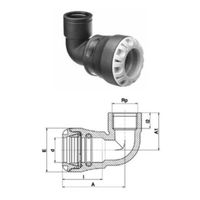 Plasson Serie 1, Angle d'enfichage 90° avec filetage femelle 1015