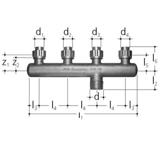 SANIPEX DISTRIBUTEUR A 4 DEPARTS
16-16-16-16 3/4" 5425.100.