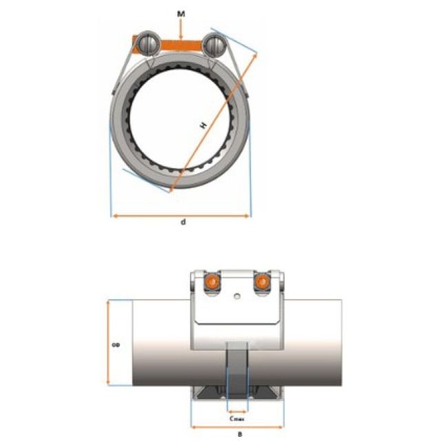 UNI-GRIP S KUPPLUNG EPDM
779.764.017 W5 PN 16 112-120